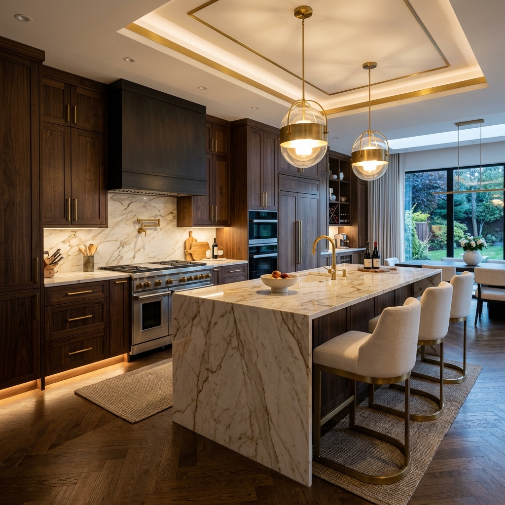 Cozinha luxuosa planejada pela Elo Mobiliários